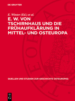 cover image of E. W. von Tschirnhaus und die Frühaufklärung in Mittel- und Osteuropa